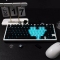 Black White Rose 131+21 PBT Dye-subbed PC Crystal Clear Backlit Cool Keycaps Set Screen Printing Doubleshot Side Legends